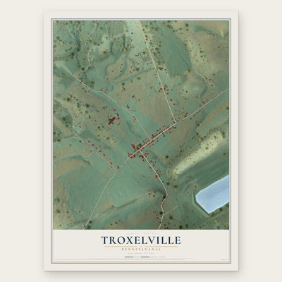 Troxelville, Pennsylvania map print, the full design