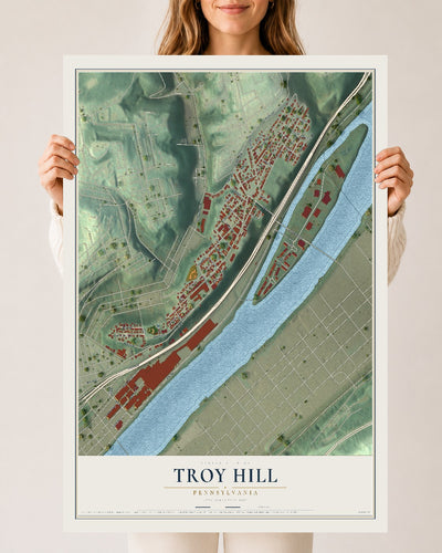 Map of Troy Hill, Pennsylvania, 24 x 36 inch unframed archival matte print