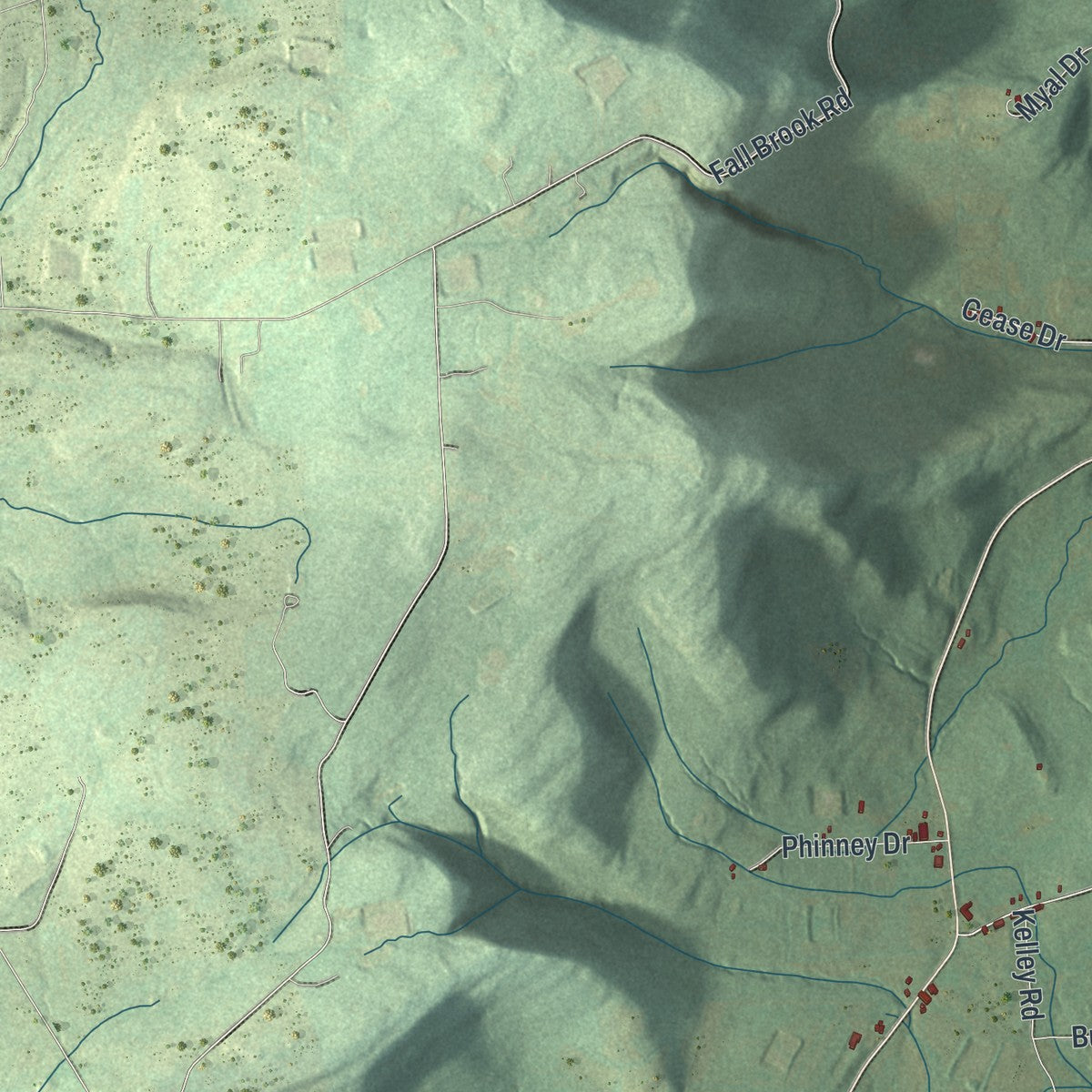 Close-up of the map of Troy, Bradford County, Pennsylvania print showing street and building detail