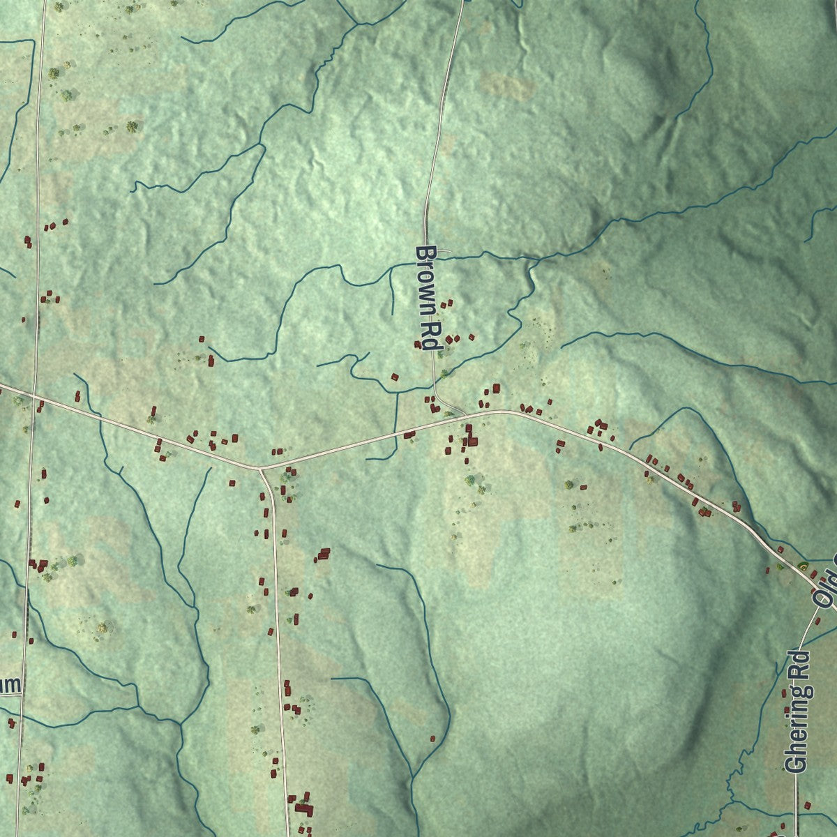 Close-up of the map of Troy, Crawford County, Pennsylvania print showing street and building detail