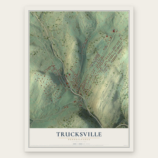 Trucksville, Pennsylvania map print, the full design