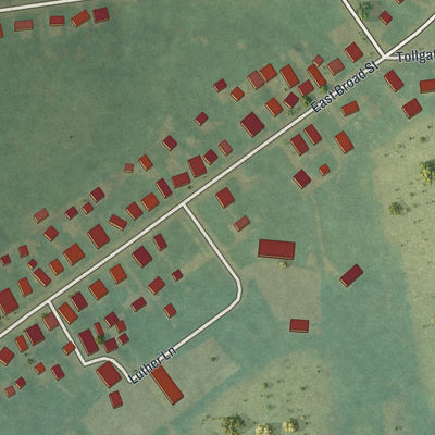 Close-up of the map of Trumbauersville, Pennsylvania print showing street and building detail