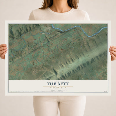 Map of Turbett, Pennsylvania, 18 x 24 inch unframed archival matte print