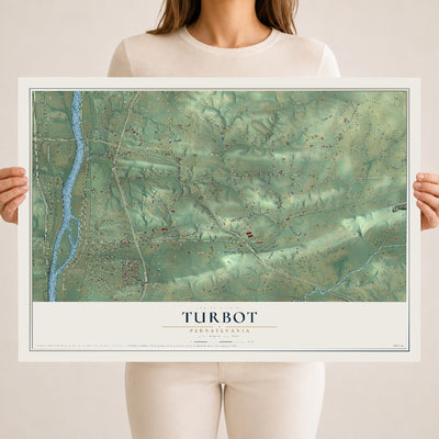 Map of Turbot, Pennsylvania, 18 x 24 inch unframed archival matte print