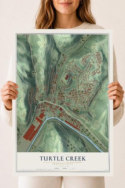 Map of Turtle Creek, Pennsylvania, 18 x 24 inch unframed archival matte print