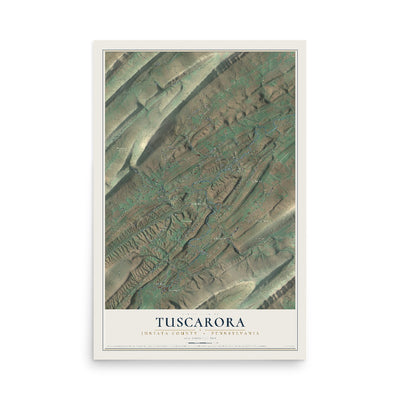 Map of Tuscarora, Juniata County, Pennsylvania, 12 x 18 inch unframed archival matte print