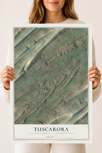 Map of Tuscarora, Juniata County, Pennsylvania, 18 x 24 inch unframed archival matte print