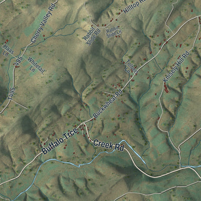 Second close-up of the map of Tuscarora, Perry County, Pennsylvania print showing more streets and buildings