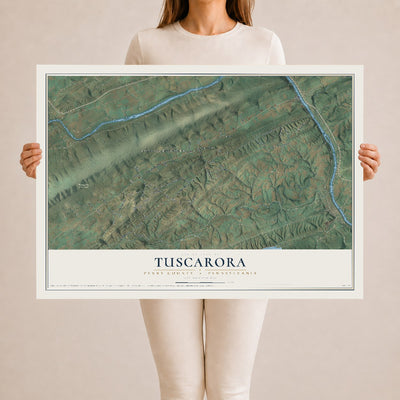 Map of Tuscarora, Perry County, Pennsylvania, 24 x 36 inch unframed archival matte print