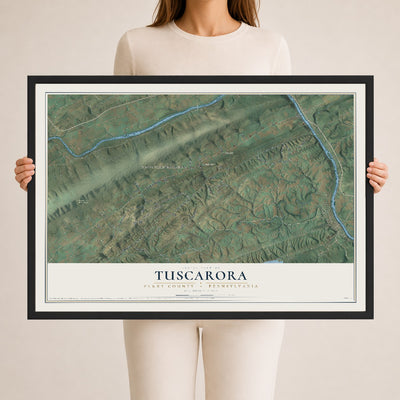 Map of Tuscarora, Perry County, Pennsylvania, 24 x 36 inch print in a black wood frame