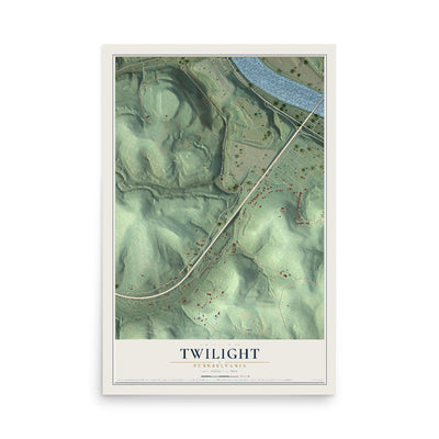 Map of Twilight, Pennsylvania, 12 x 18 inch unframed archival matte print