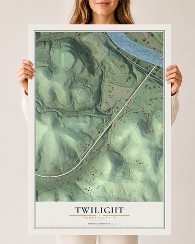 Map of Twilight, Pennsylvania, 24 x 36 inch unframed archival matte print