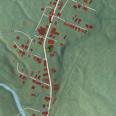 Close-up of the map of Twin Rocks, Pennsylvania print showing street and building detail