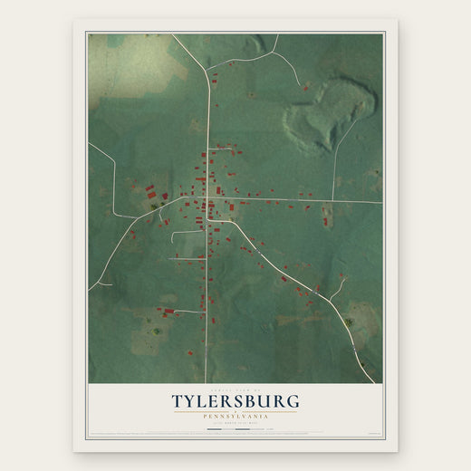 Tylersburg, Pennsylvania map print, the full design