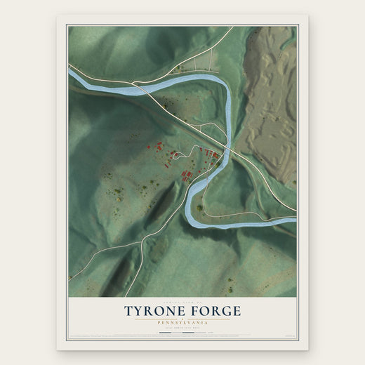 Tyrone Forge, Pennsylvania map print, the full design