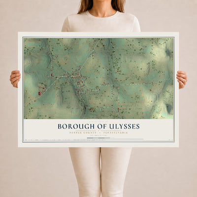 Map of the Borough of Ulysses, Potter County, Pennsylvania, 24 x 36 inch unframed archival matte print