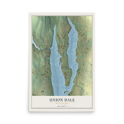 Map of Union Dale, Pennsylvania, 12 x 18 inch unframed archival matte print