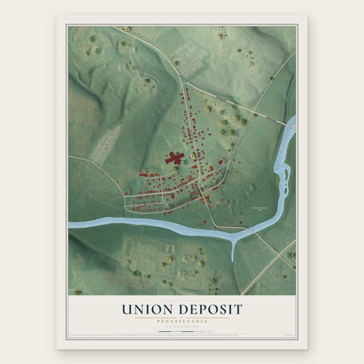 Union Deposit, Pennsylvania map print, the full design