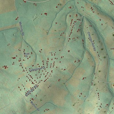 Second close-up of the map of Union, Adams County, Pennsylvania print showing more streets and buildings