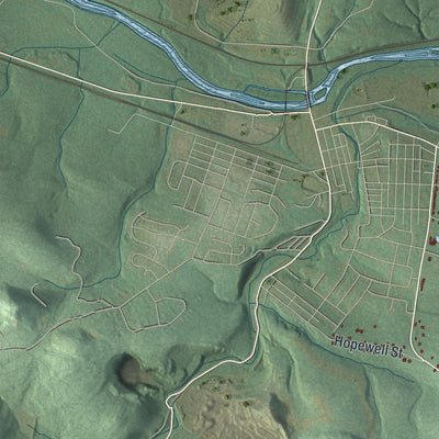 Close-up of the map of Union, Berks County, Pennsylvania print showing street and building detail