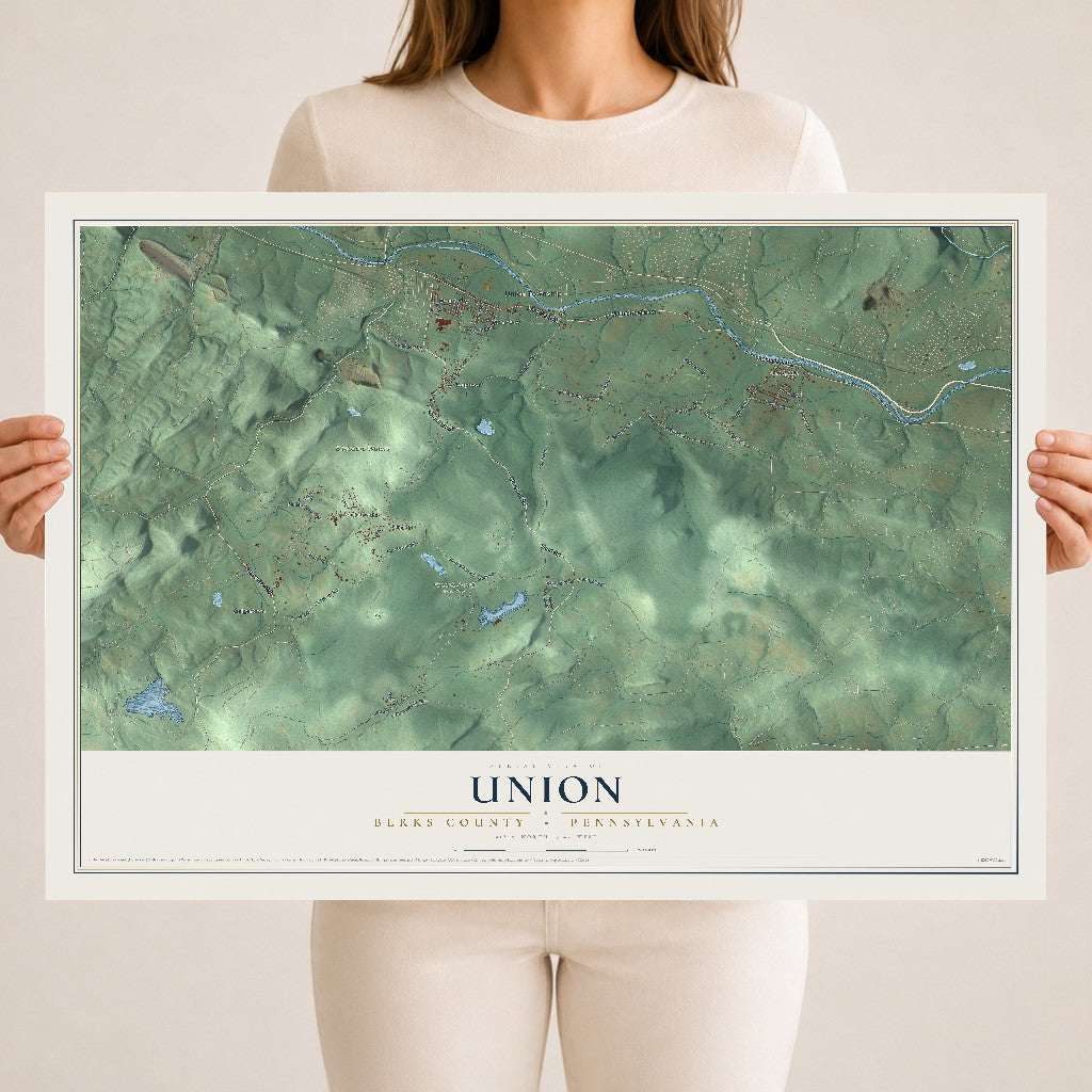 Map of Union, Berks County, Pennsylvania, 18 x 24 inch unframed archival matte print