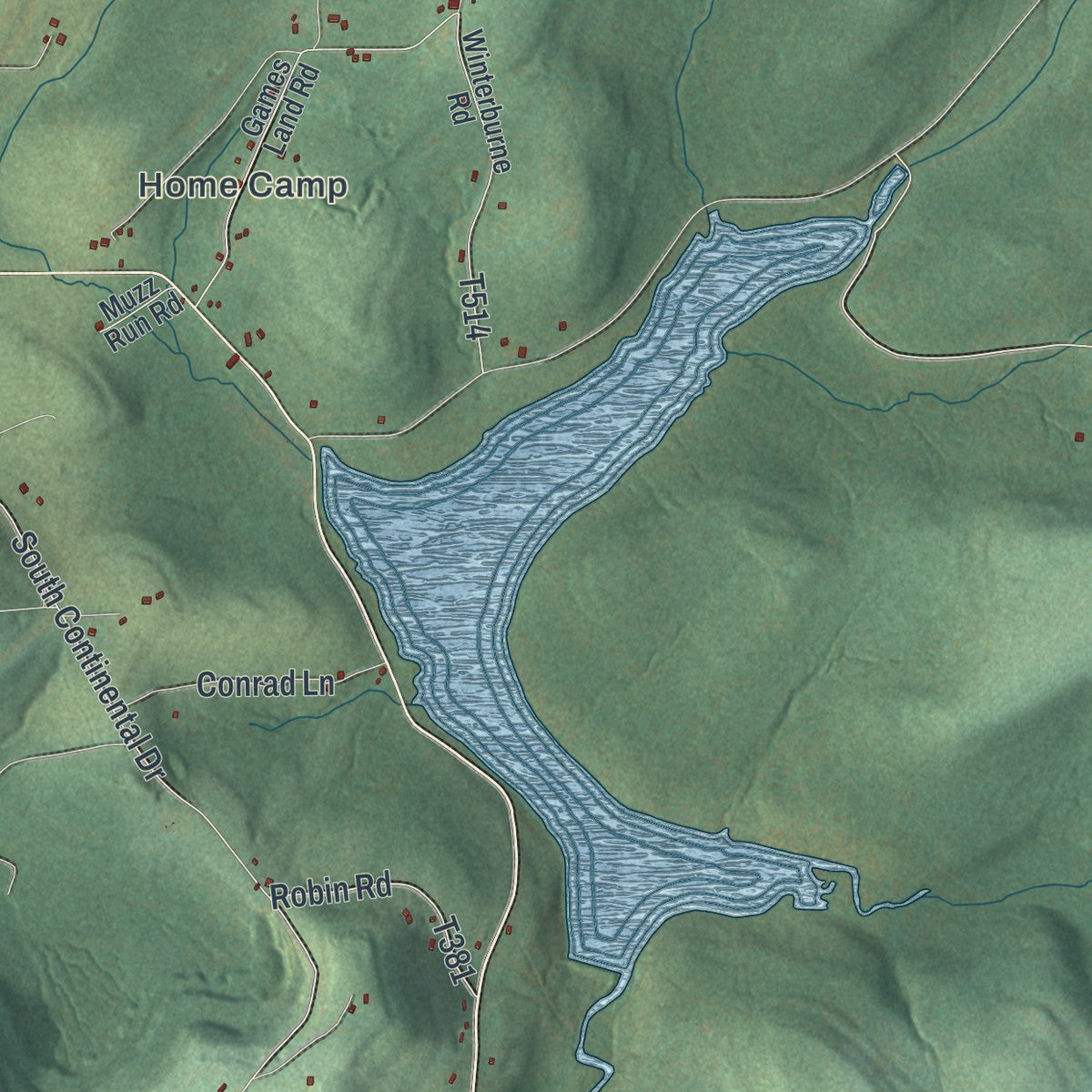 Second close-up of the map of Union, Clearfield County, Pennsylvania print showing more streets and buildings
