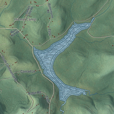 Second close-up of the map of Union, Clearfield County, Pennsylvania print showing more streets and buildings