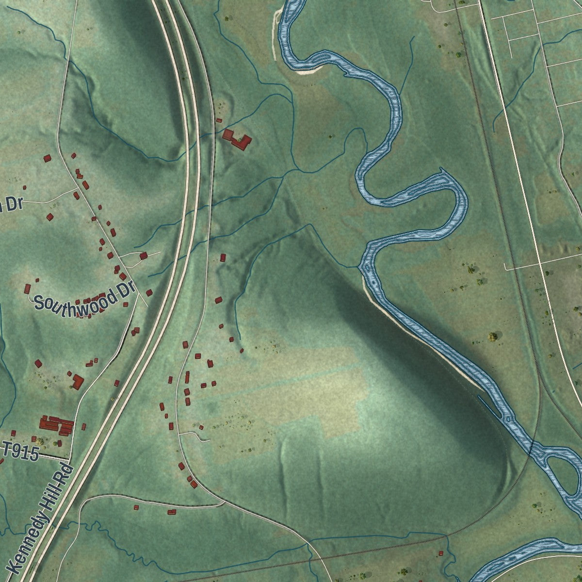 Close-up of the map of Union, Crawford County, Pennsylvania print showing street and building detail