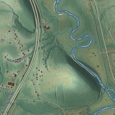 Close-up of the map of Union, Crawford County, Pennsylvania print showing street and building detail
