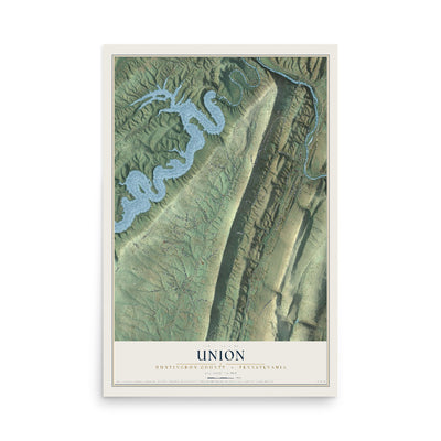 Map of Union, Huntingdon County, Pennsylvania, 12 x 18 inch unframed archival matte print