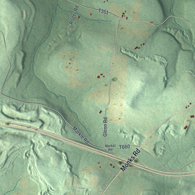 Second close-up of the map of Union, Jefferson County, Pennsylvania print showing more streets and buildings