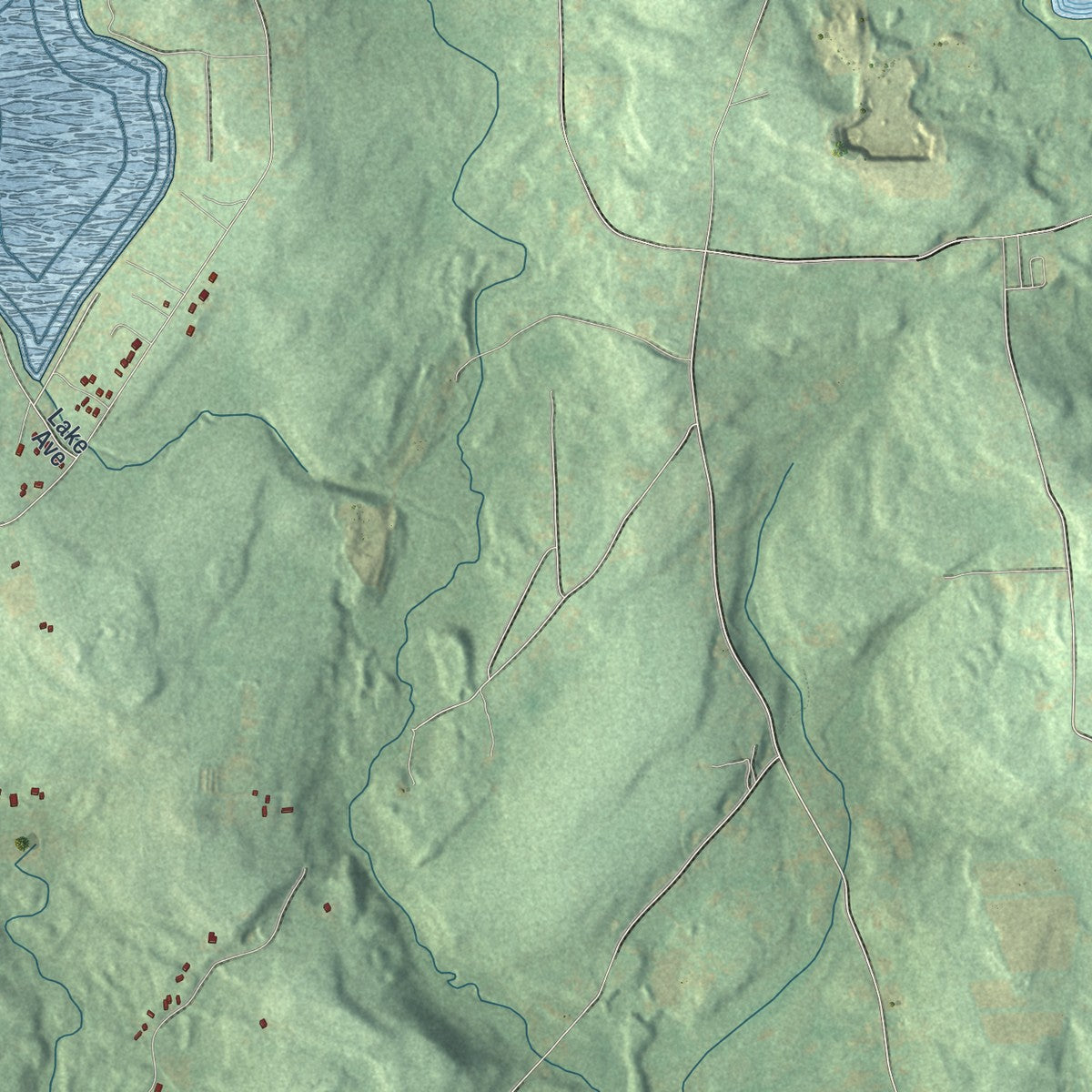 Second close-up of the map of Union, Luzerne County, Pennsylvania print showing more streets and buildings