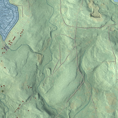 Second close-up of the map of Union, Luzerne County, Pennsylvania print showing more streets and buildings