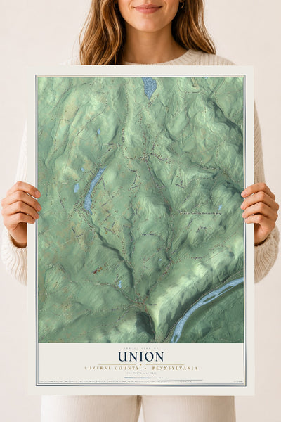 Map of Union, Luzerne County, Pennsylvania, 18 x 24 inch unframed archival matte print