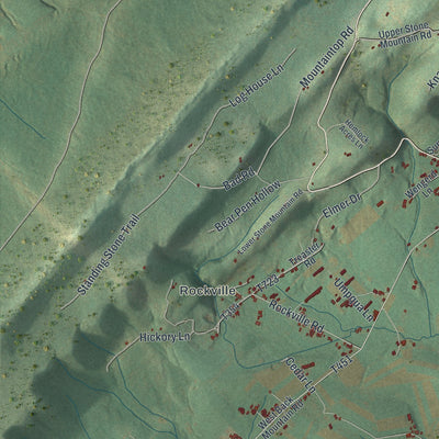 Second close-up of the map of Union, Mifflin County, Pennsylvania print showing more streets and buildings