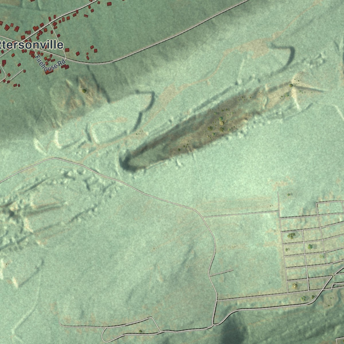 Close-up of the map of Union, Schuylkill County, Pennsylvania print showing street and building detail