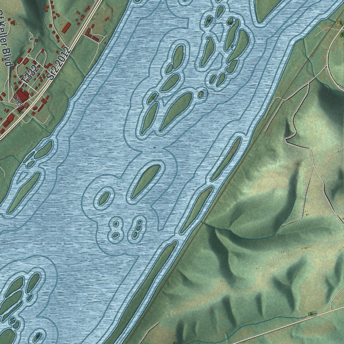 Close-up of the map of Union, Snyder County, Pennsylvania print showing street and building detail