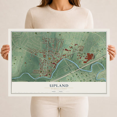 Map of Upland, Pennsylvania, 12 x 18 inch unframed archival matte print