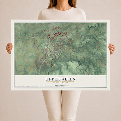 Map of Upper Allen, Pennsylvania, 24 x 36 inch unframed archival matte print