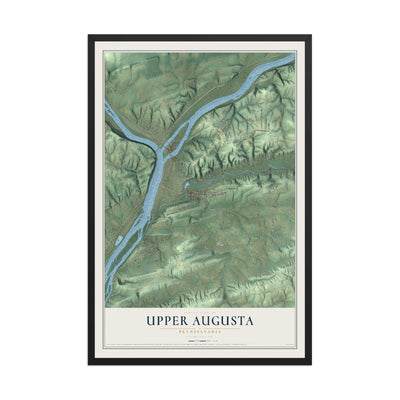 Map of Upper Augusta, Pennsylvania, 12 x 18 inch print in a black wood frame