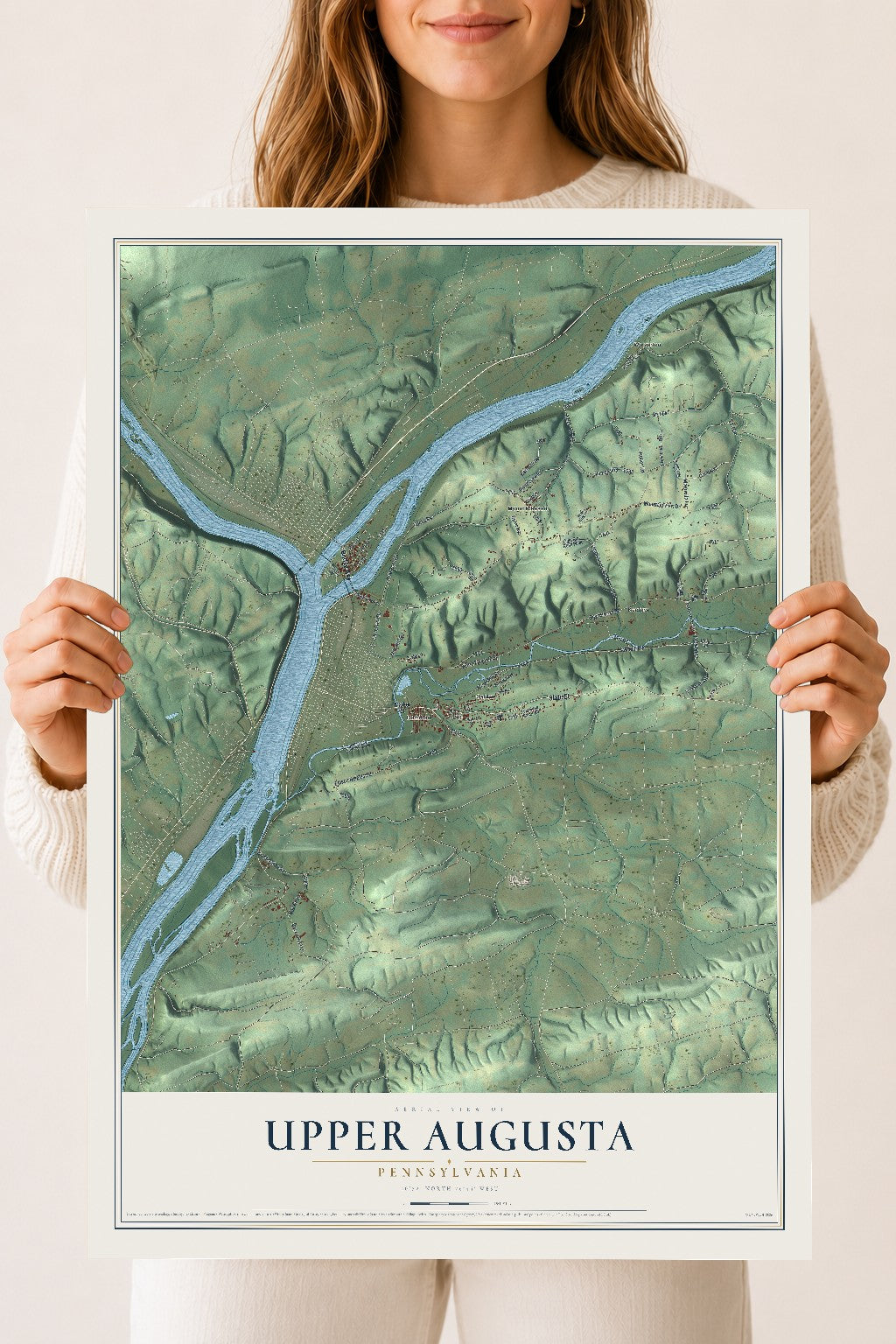 Map of Upper Augusta, Pennsylvania, 18 x 24 inch unframed archival matte print