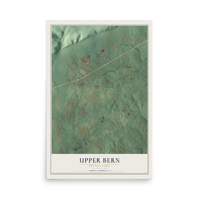 Map of Upper Bern, Pennsylvania, 12 x 18 inch unframed archival matte print