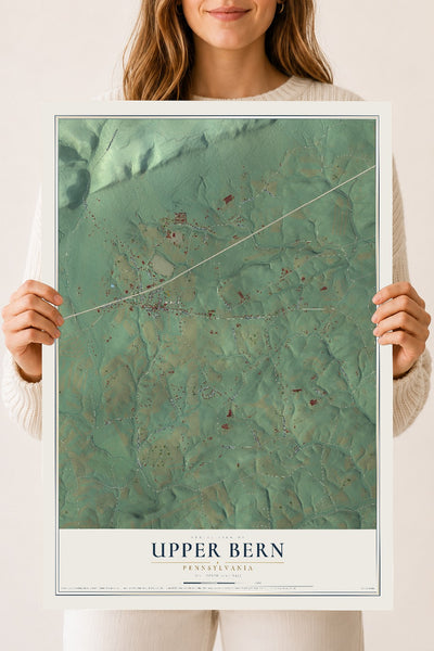 Map of Upper Bern, Pennsylvania, 18 x 24 inch unframed archival matte print