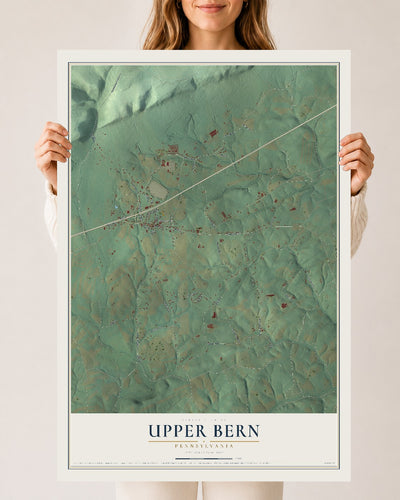Map of Upper Bern, Pennsylvania, 24 x 36 inch unframed archival matte print