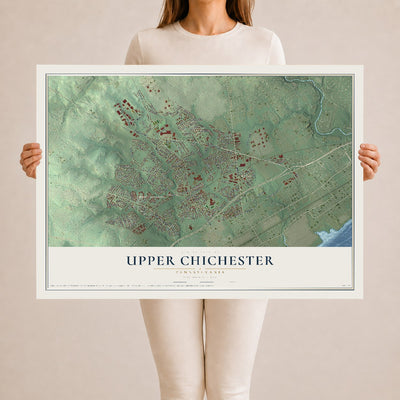 Map of Upper Chichester, Pennsylvania, 24 x 36 inch unframed archival matte print