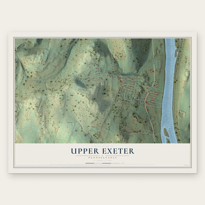 Upper Exeter, Pennsylvania map print, the full design
