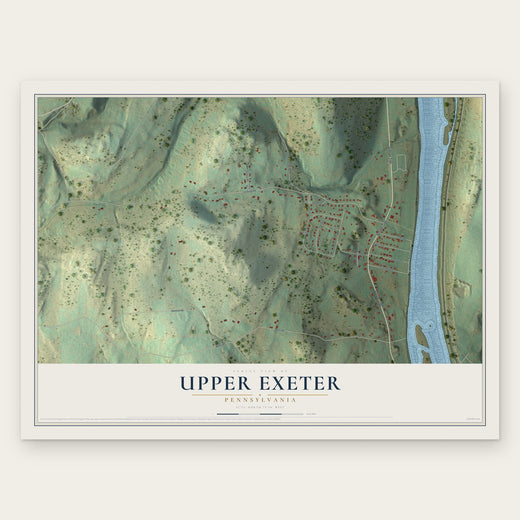 Upper Exeter, Pennsylvania map print, the full design