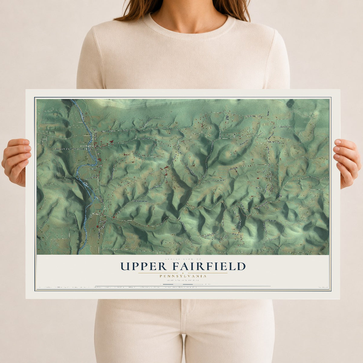 Map of Upper Fairfield, Pennsylvania, 12 x 18 inch unframed archival matte print