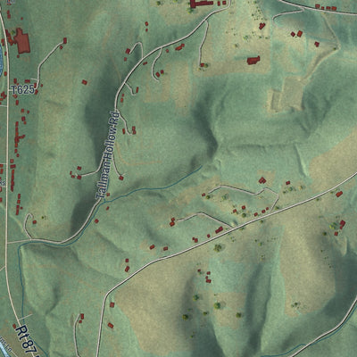 Close-up of the map of Upper Fairfield, Pennsylvania print showing street and building detail