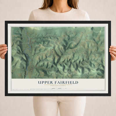 Map of Upper Fairfield, Pennsylvania, 18 x 24 inch print in a black wood frame